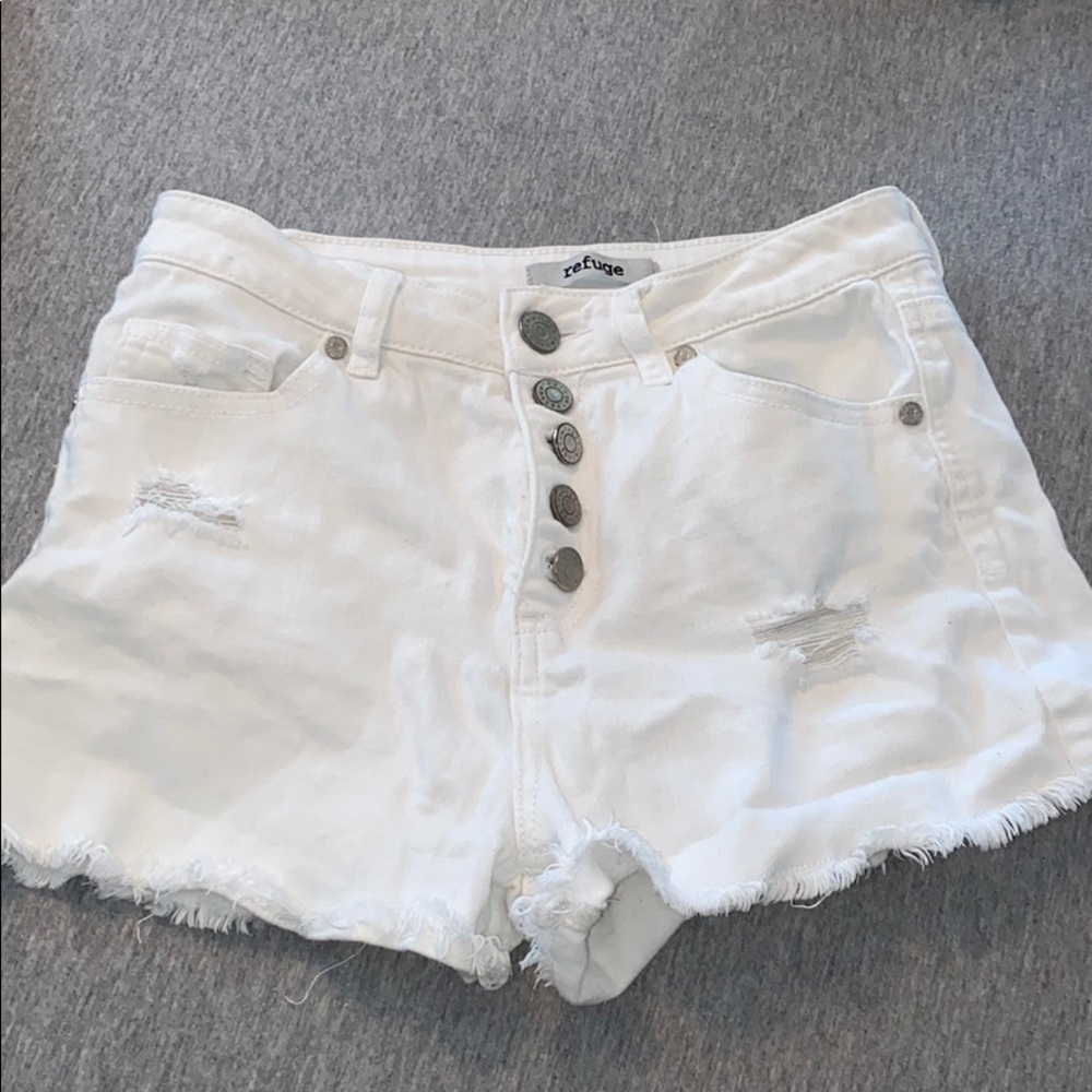Refugee white jean shorts size two for sale!!